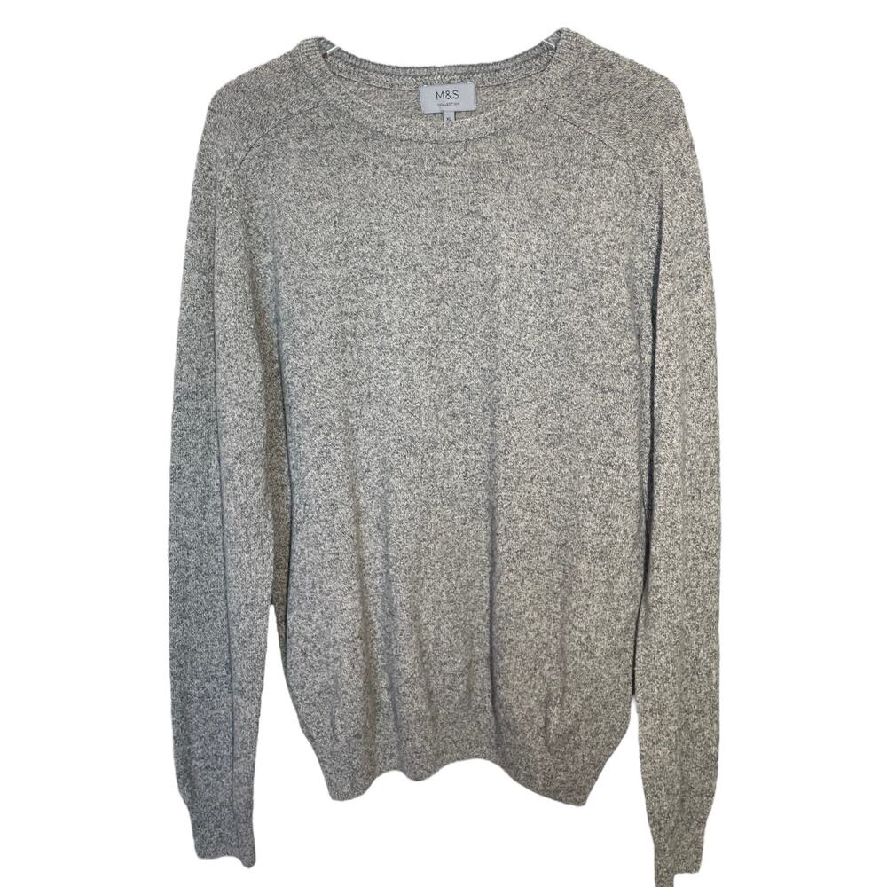 🩶 M&S Collection 100% Lambswool Crewneck Sweater Oversized Women’s (Men’s XL)